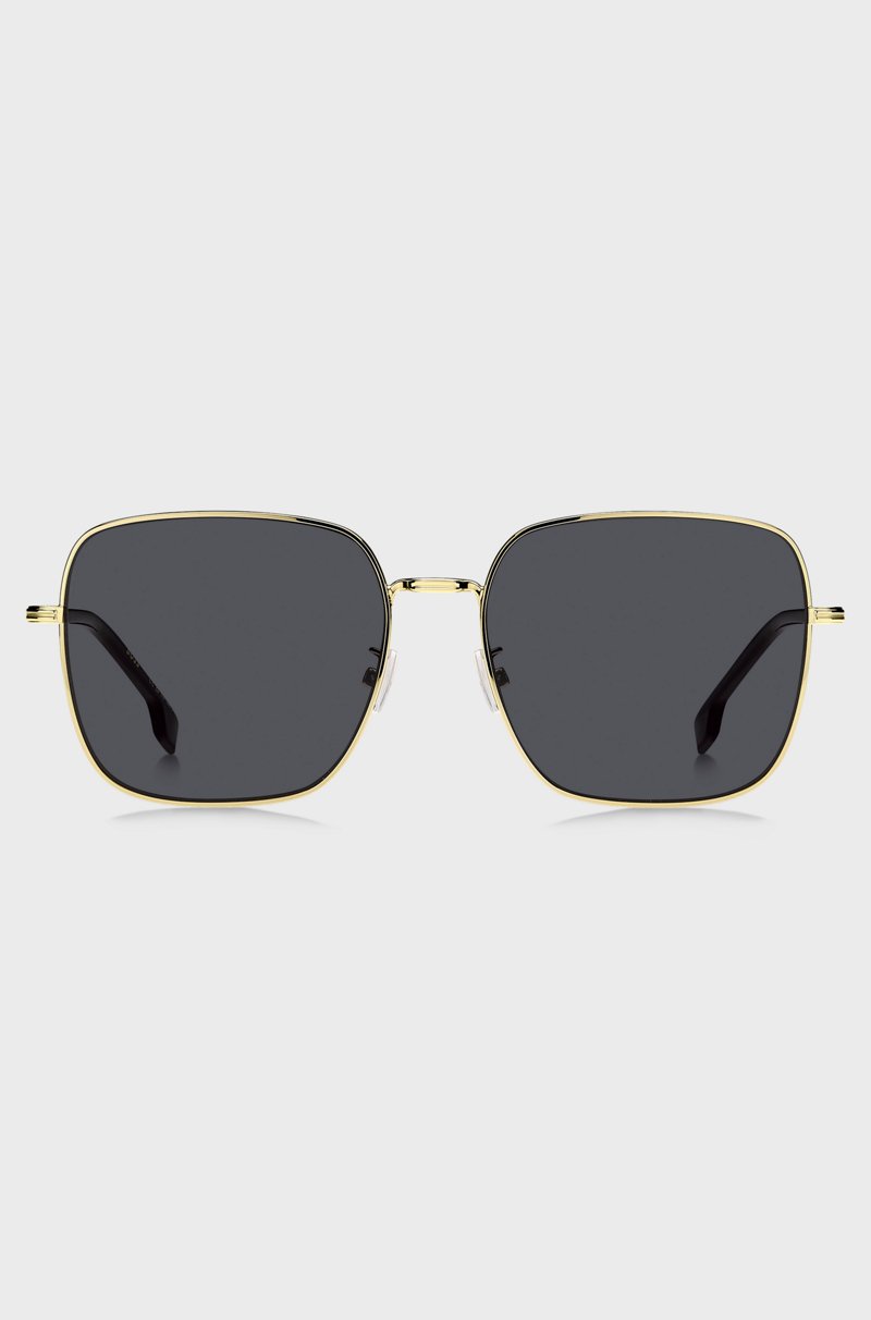 Hugo Boss Gafas De Sol En Tono Dorado Con Herrajes De La Marca