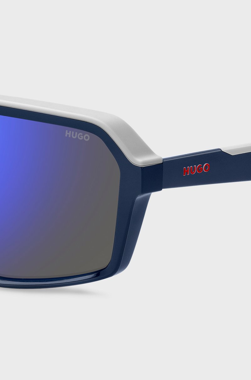 Hugo Boss Gafas De Sol Estilo Máscara Con Lentes Azules