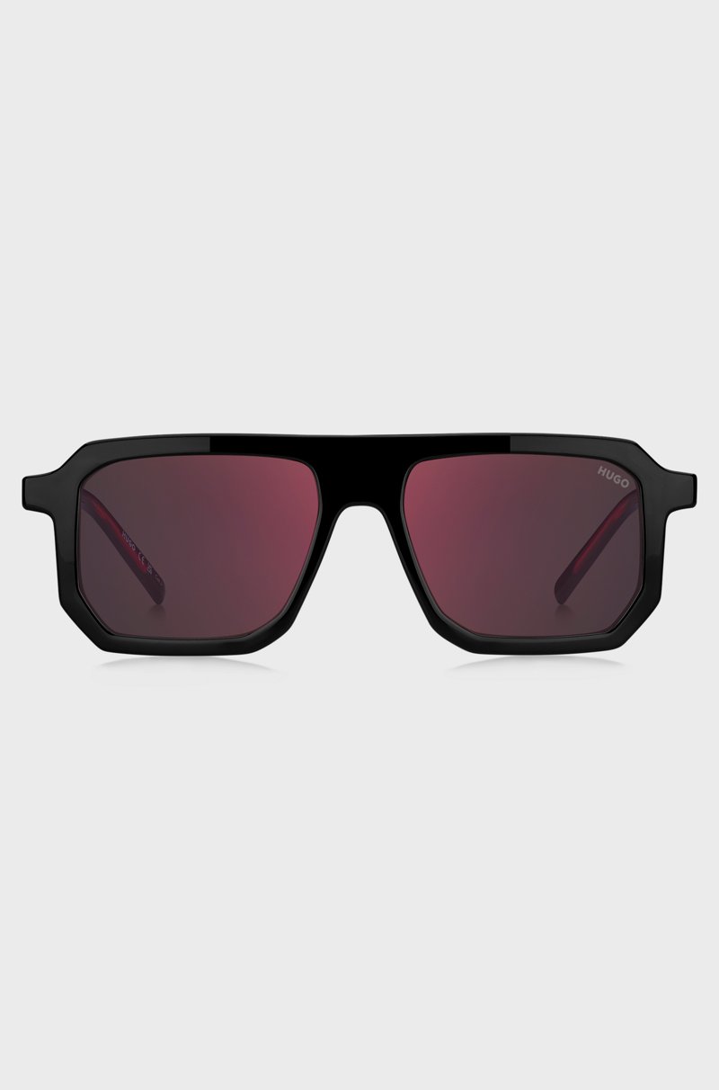 Hugo Boss Gafas De Sol Negras Con Detalles En El Rojo De La Marca