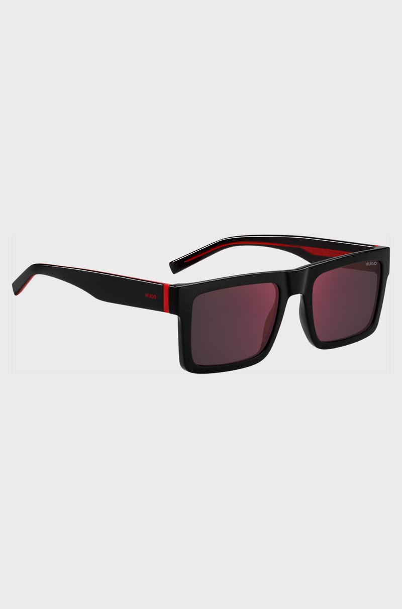 Hugo Boss Gafas De Sol Negras Con Detalles En El Rojo De La Marca