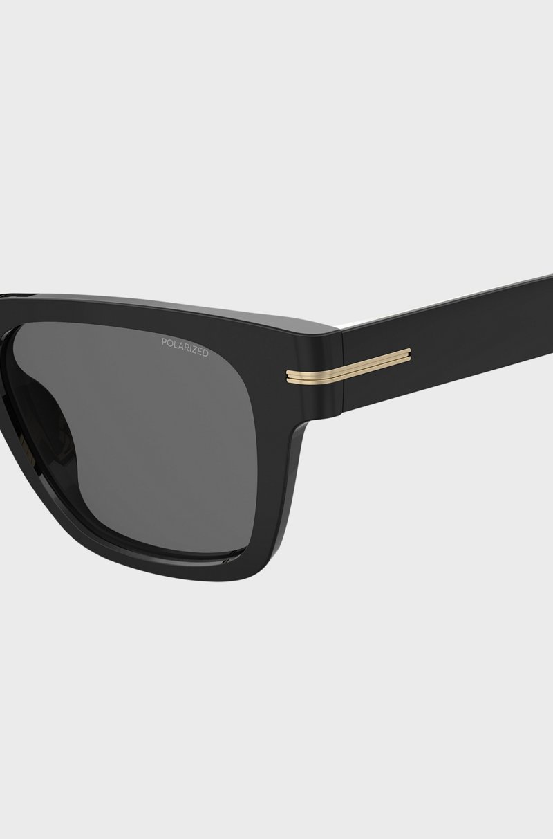 Hugo Boss Gafas De Sol Negras Con Detalles En Tono Dorado