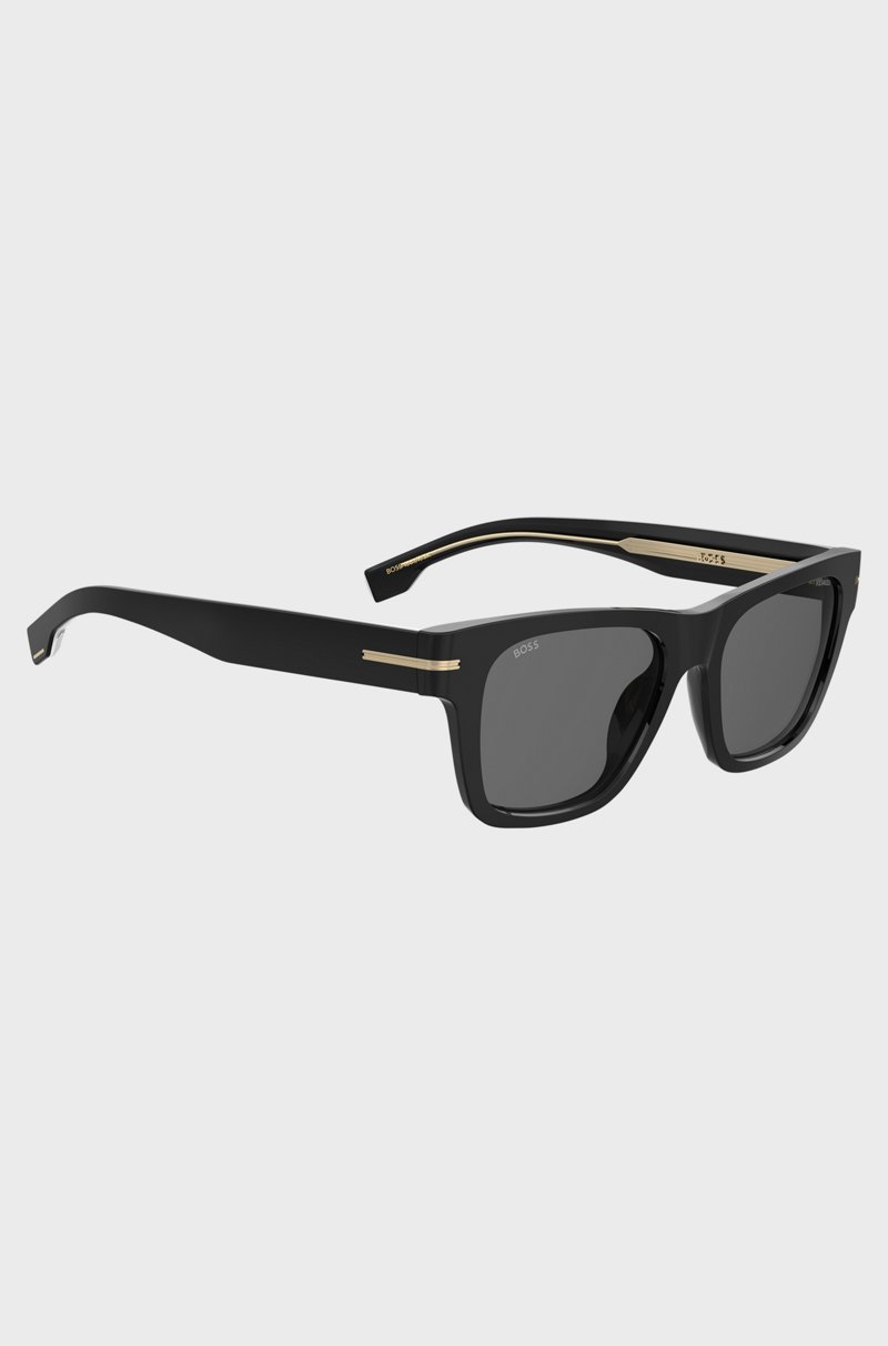 Hugo Boss Gafas De Sol Negras Con Detalles En Tono Dorado