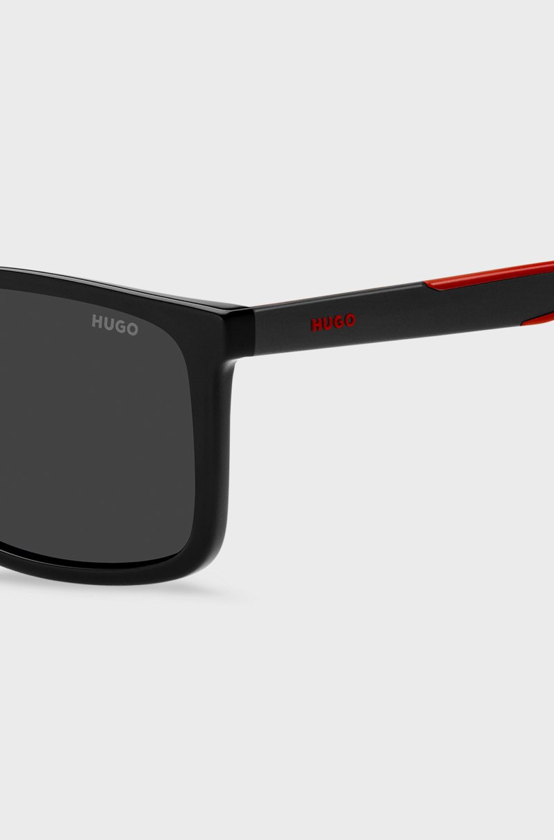 Hugo Boss Gafas De Sol Negras Con Patillas En Dos Tonos