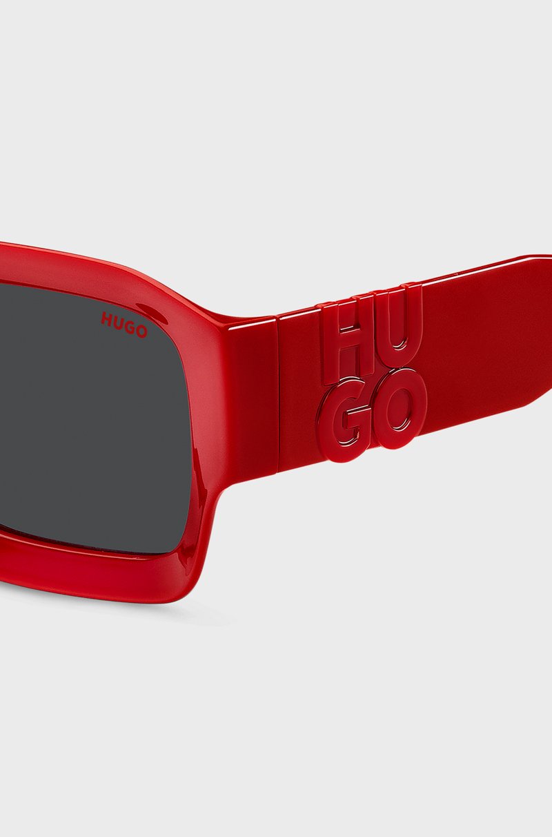Hugo Boss Gafas De Sol Rojas Con Logo Apilado En Las Patillas