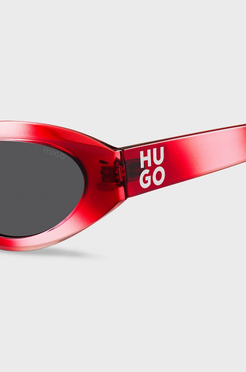 Hugo Boss Gafas De Sol Rojas Con Logo Apilado En Las Patillas