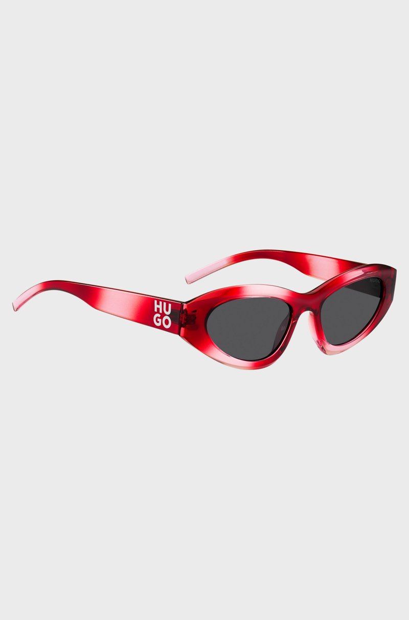 Hugo Boss Gafas De Sol Rojas Con Logo Apilado En Las Patillas