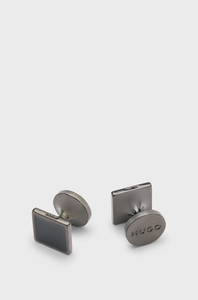 Hugo Boss Gemelos cuadrados con núcleo de esmalte y logo