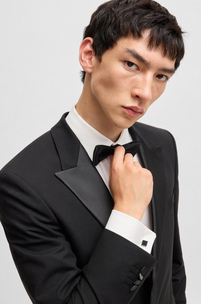 Hugo Boss Gemelos Cuadrados Con Núcleo De Esmalte Y Logo