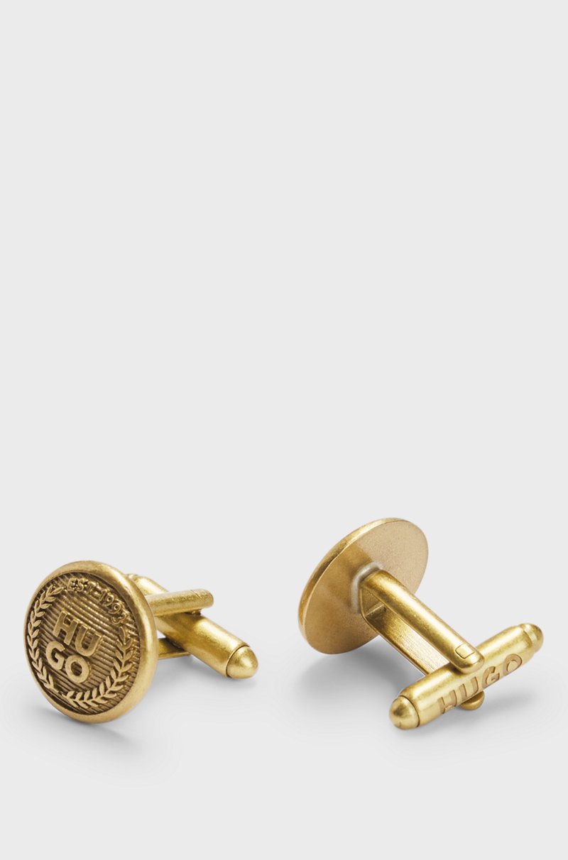 Hugo Boss Gemelos de efecto dorado con detalle de logo