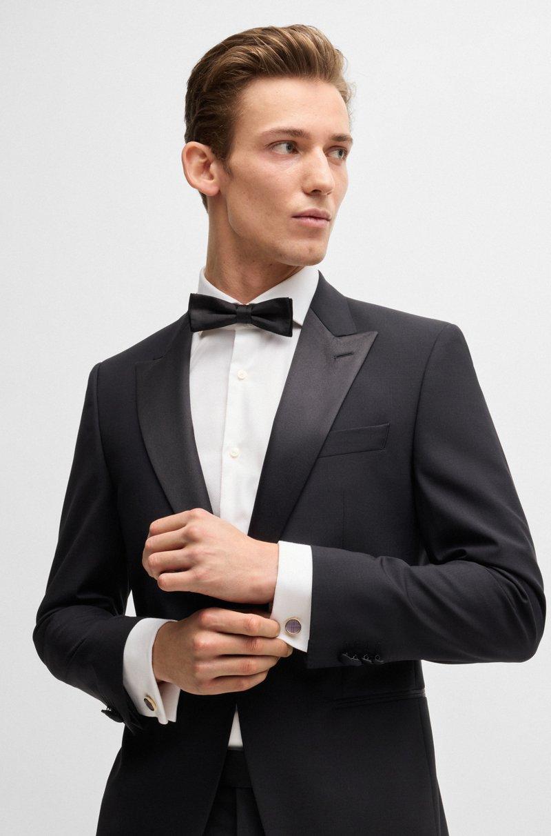 Hugo Boss Gemelos Redondos Con Aplique De Fibra De Vidrio De Color