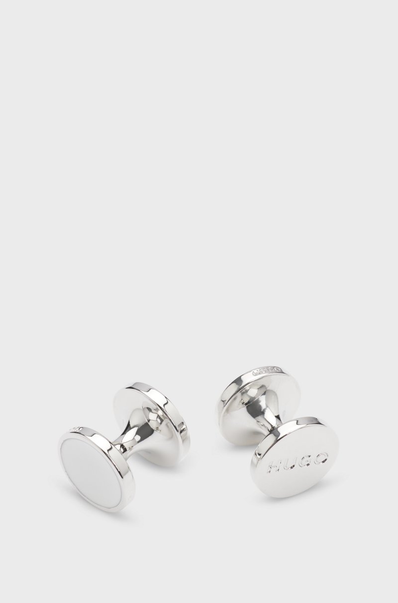 Hugo Boss Gemelos redondos con núcleo de esmalte y logo