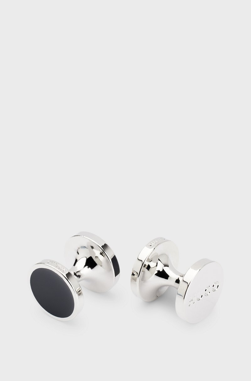 Hugo Boss Gemelos redondos con núcleo de esmalte y logo