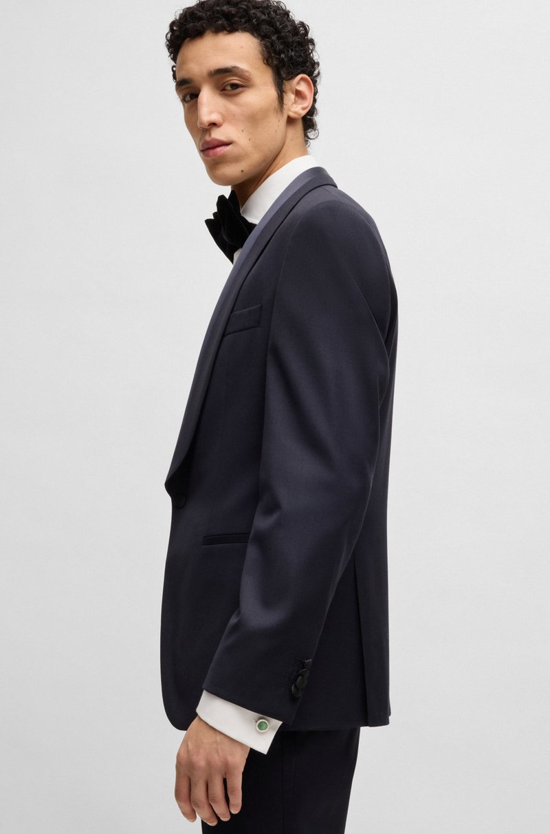 Hugo Boss Gemelos Redondos De Latón Con Textura Y Piedras Preciosas Incrustadas