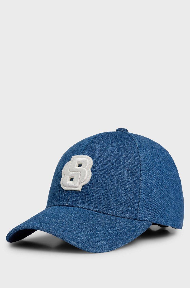 Hugo Boss Gorra de denim azul con monograma Double B