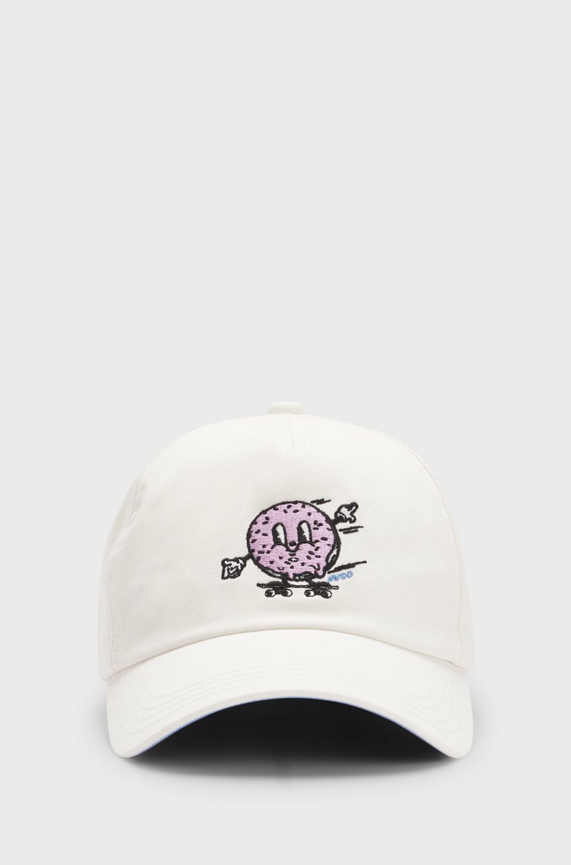 Hugo Boss Gorra De Sarga De Algodón Con Bordado De Animación