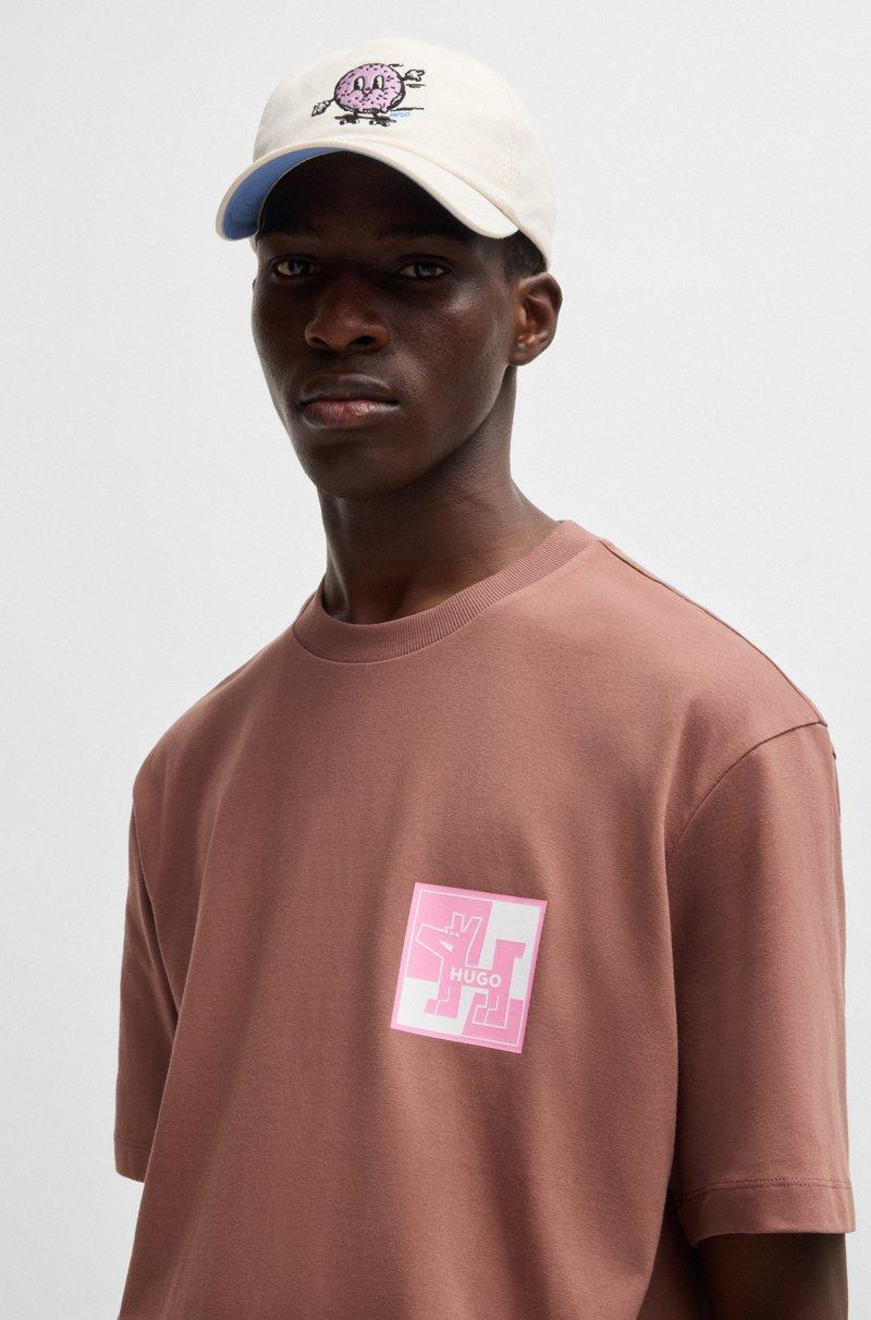 Hugo Boss Gorra De Sarga De Algodón Con Bordado De Animación