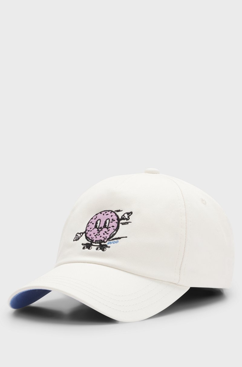 Hugo Boss Gorra De Sarga De Algodón Con Bordado De Animación