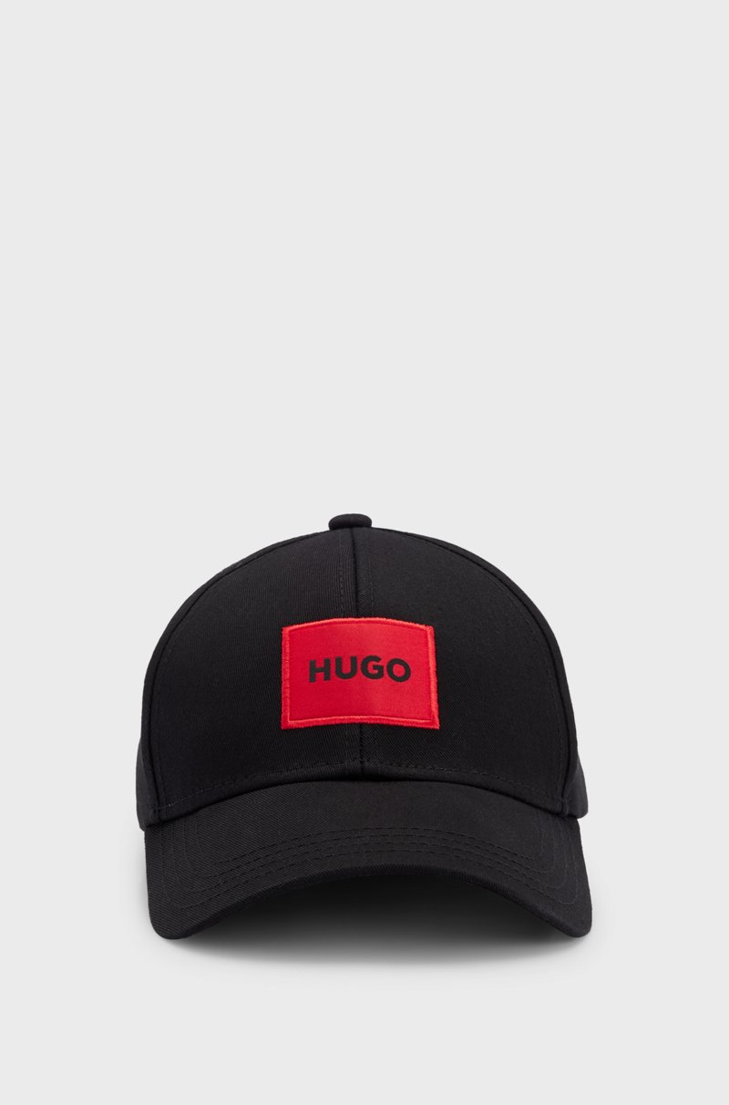 Hugo Boss Gorra De Sarga De Algodón Con Etiqueta Con Logo Roja