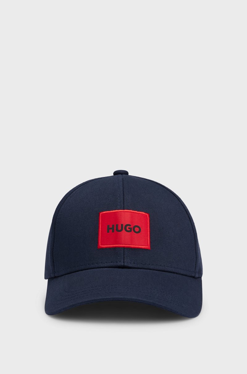 Hugo Boss Gorra De Sarga De Algodón Con Etiqueta Con Logo Roja