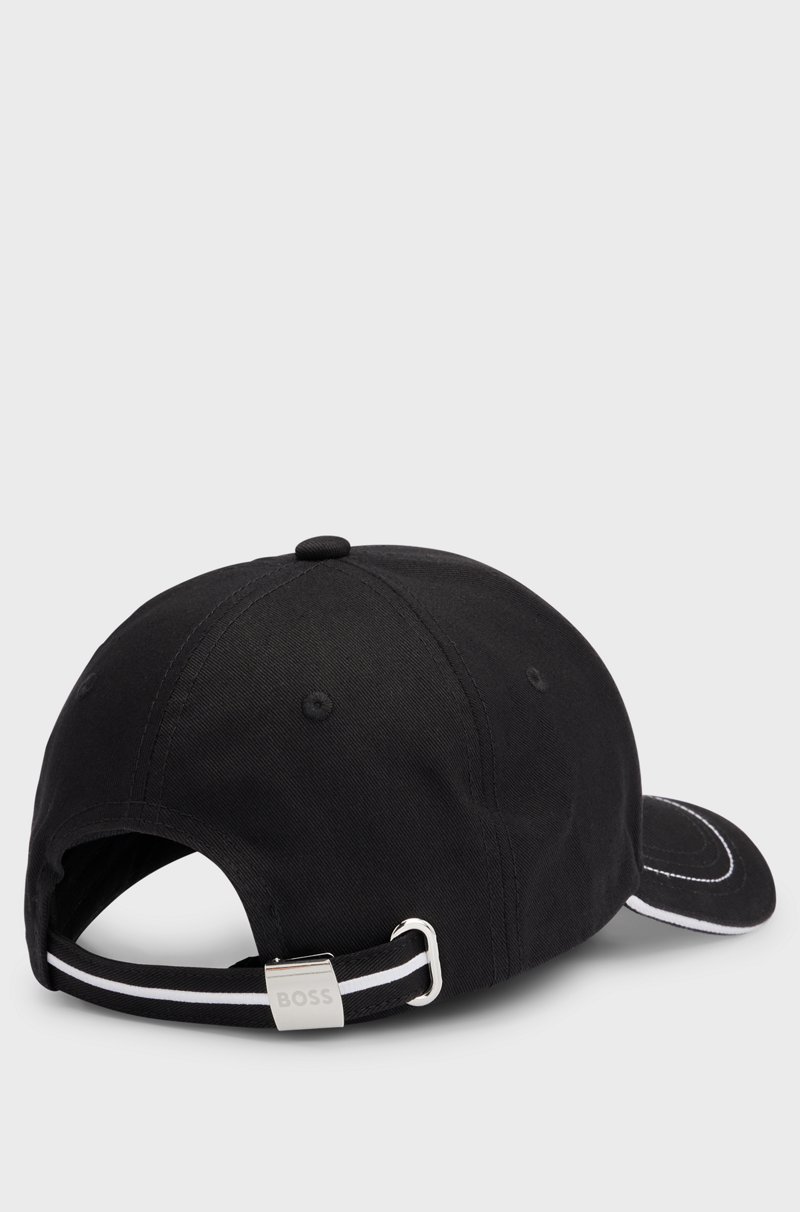 Hugo Boss Gorra De Sarga De Algodón Con Logo Bordado Y Hebilla De Metal