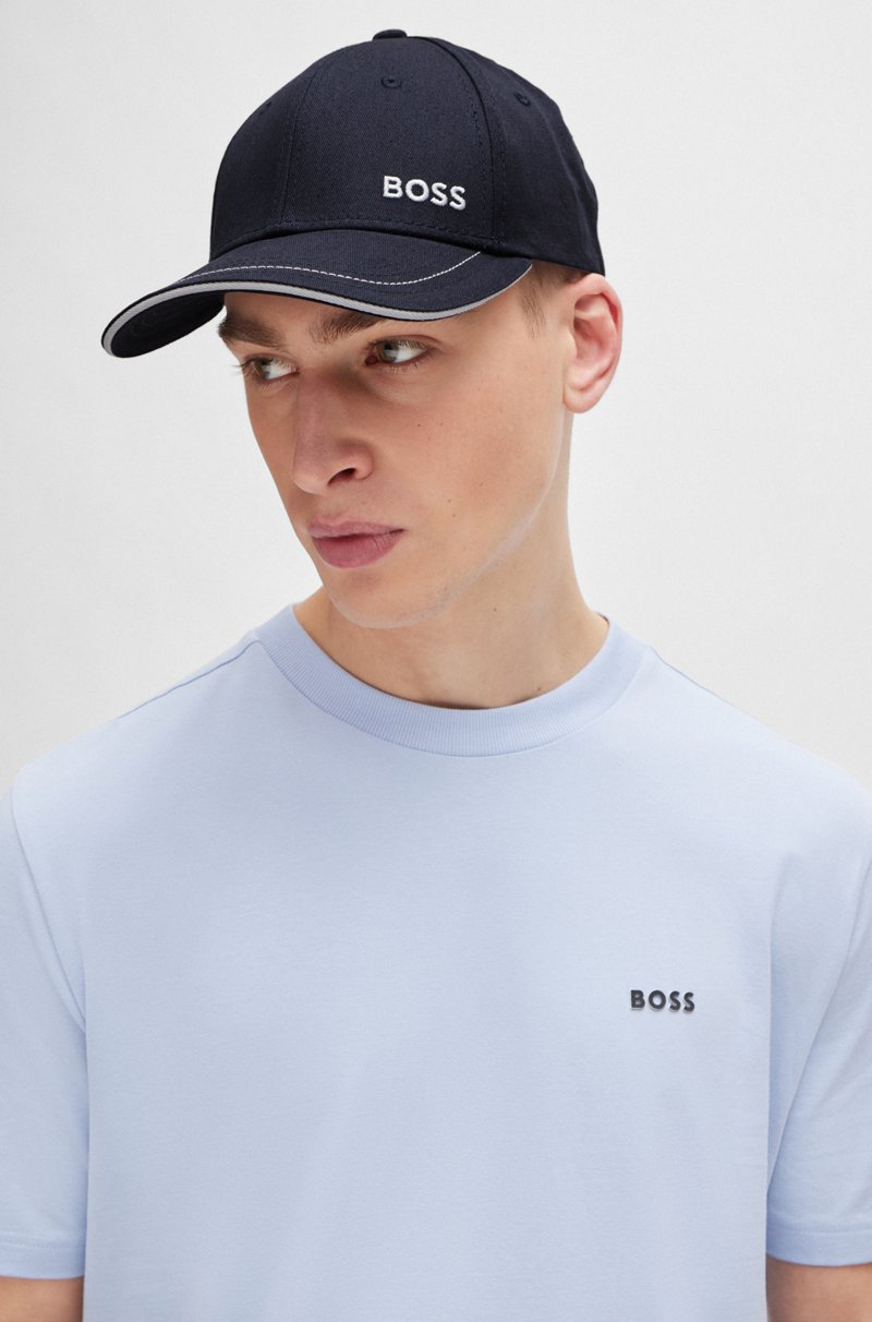 Hugo Boss Gorra De Sarga De Algodón Con Logo Bordado Y Hebilla De Metal