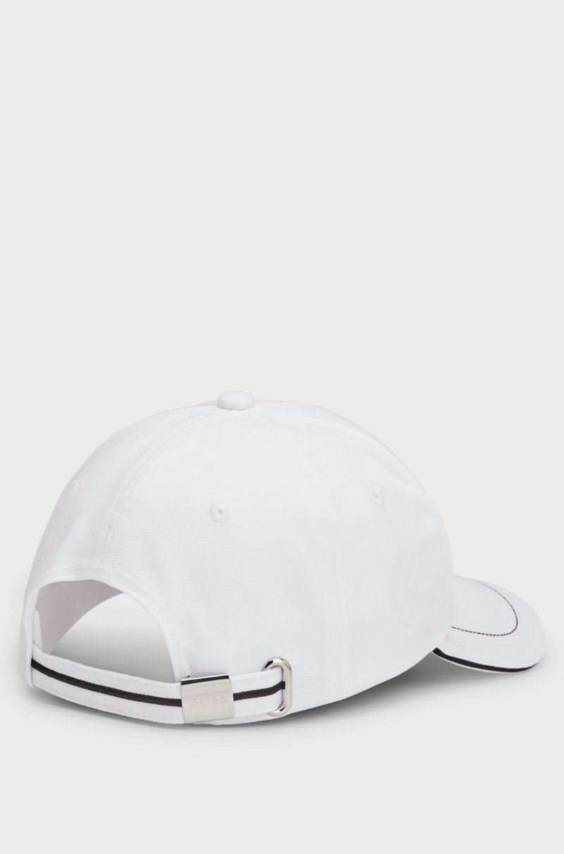 Hugo Boss Gorra De Sarga De Algodón Con Logo Bordado Y Hebilla De Metal