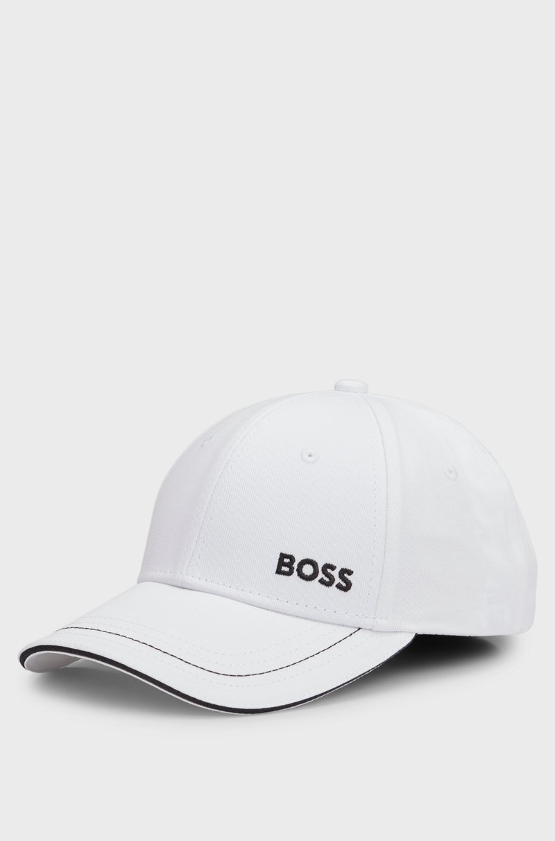 Hugo Boss Gorra de sarga de algodón con logo bordado y hebilla de metal