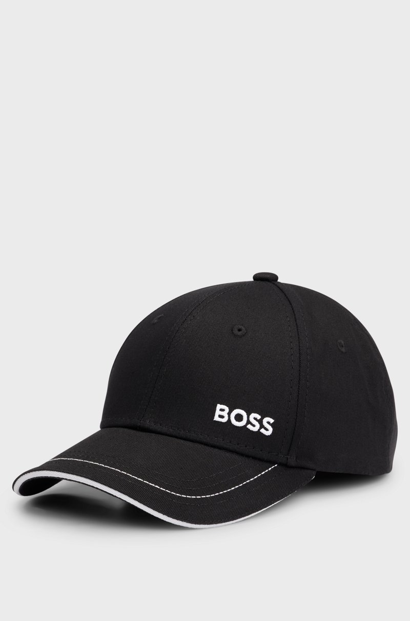 Hugo Boss Gorra de sarga de algodón con logo bordado y hebilla de metal Hugo Boss Gorra de sarga de algodón con logo bordado y hebilla de metal