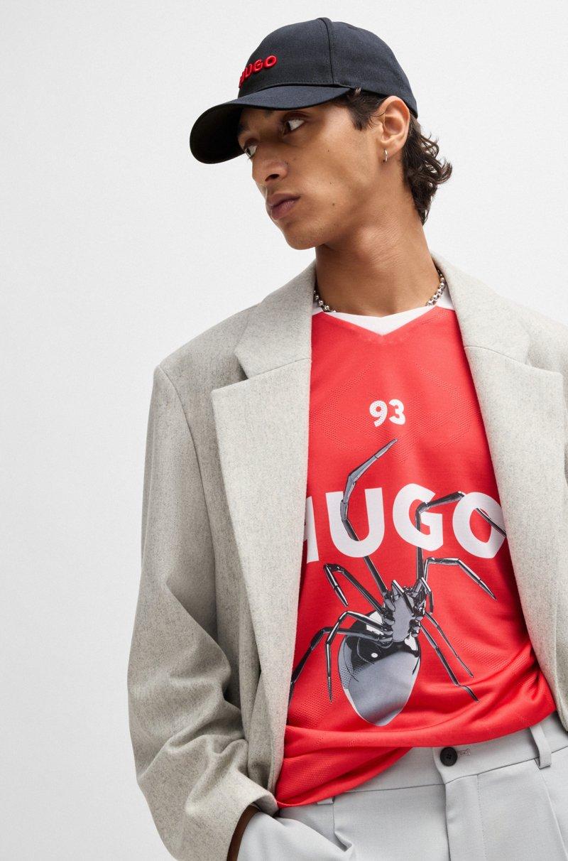 Hugo Boss Gorra De Sarga De Algodón Con Logo En La Parte Delantera Y En La Visera