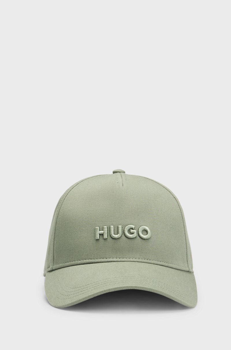 Hugo Boss Gorra De Sarga De Algodón Con Logo En La Parte Delantera Y En La Visera