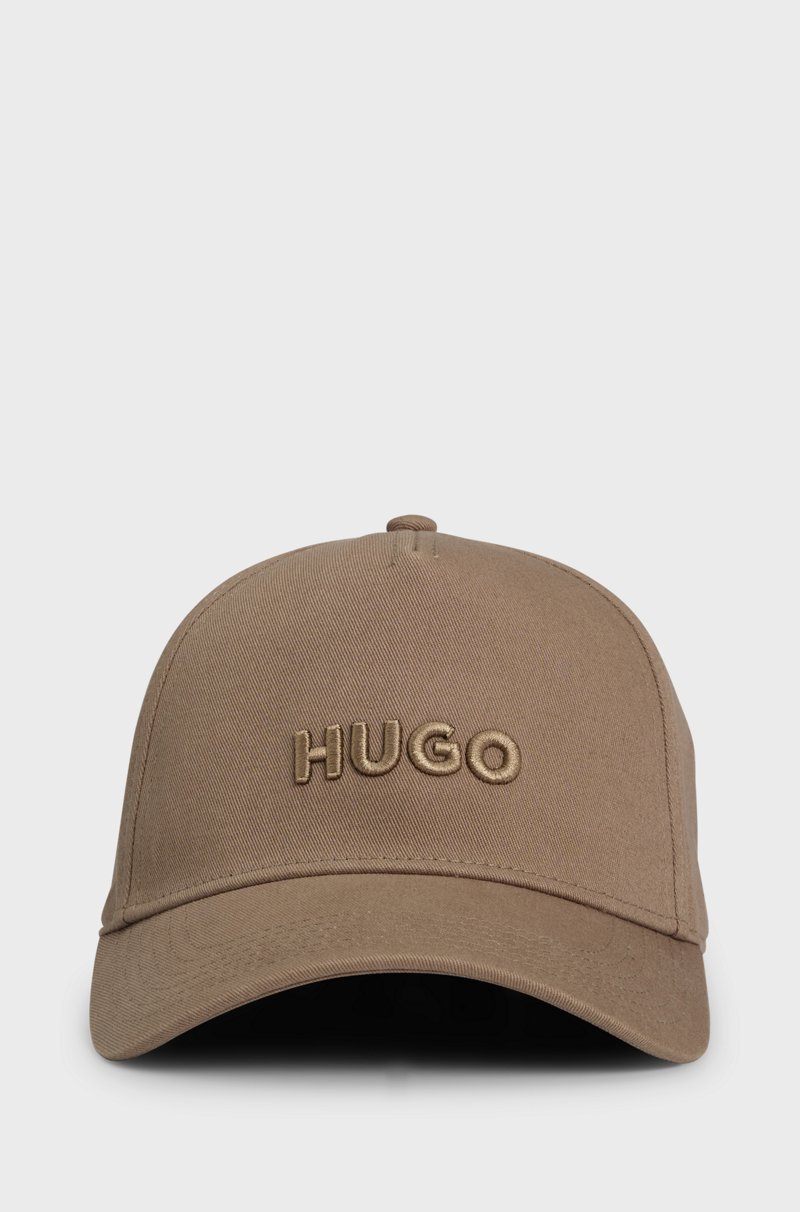 Hugo Boss Gorra De Sarga De Algodón Con Logo En La Parte Delantera Y En La Visera