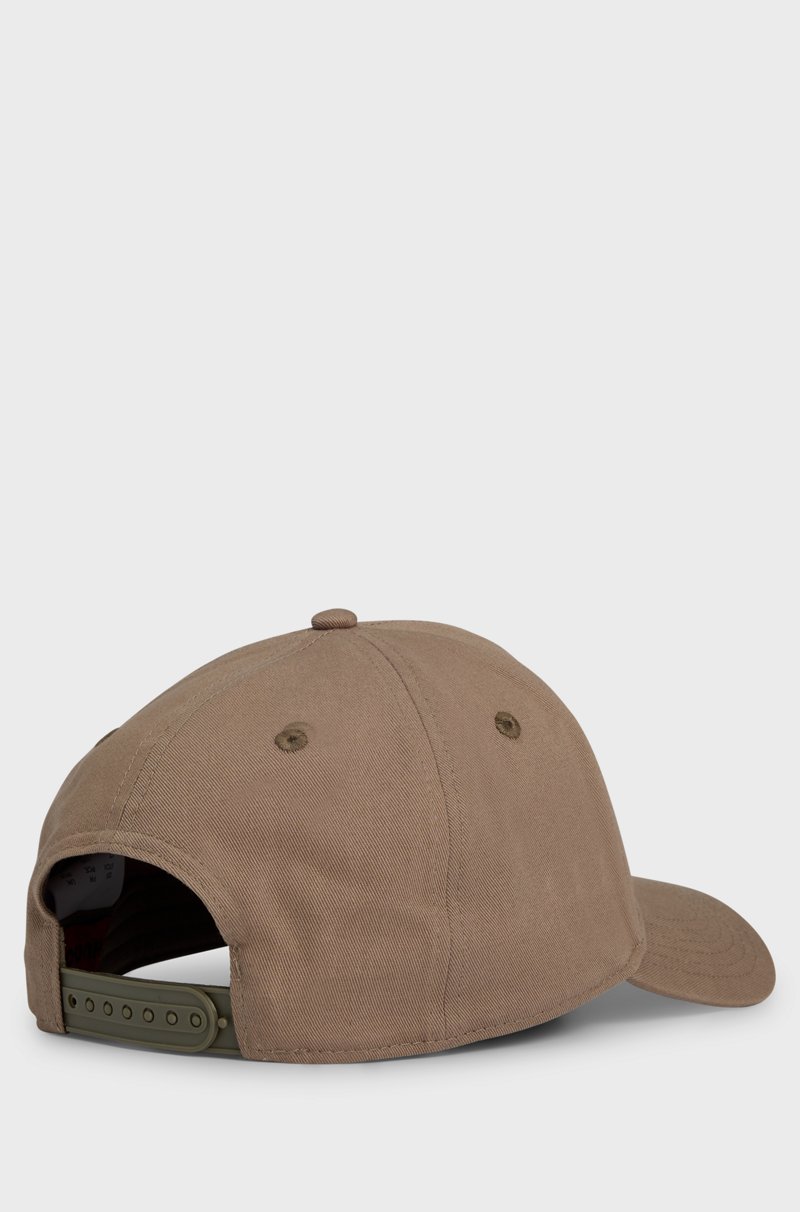 Hugo Boss Gorra De Sarga De Algodón Con Logo En La Parte Delantera Y En La Visera