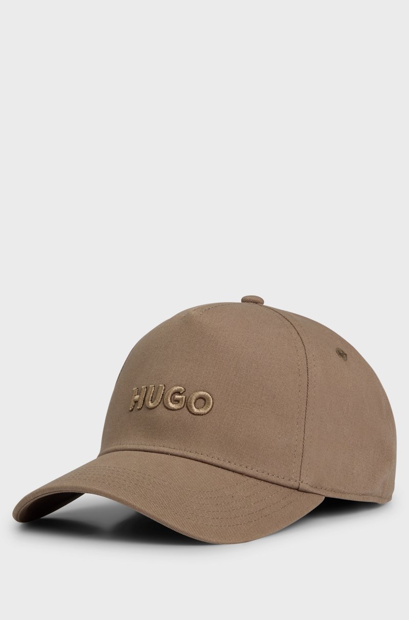 Hugo Boss Gorra De Sarga De Algodón Con Logo En La Parte Delantera Y En La Visera