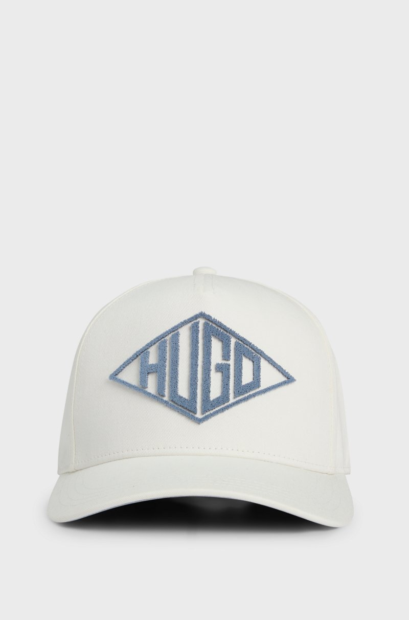 Hugo Boss Gorra De Sarga De Algodón Con Logo Geométrico