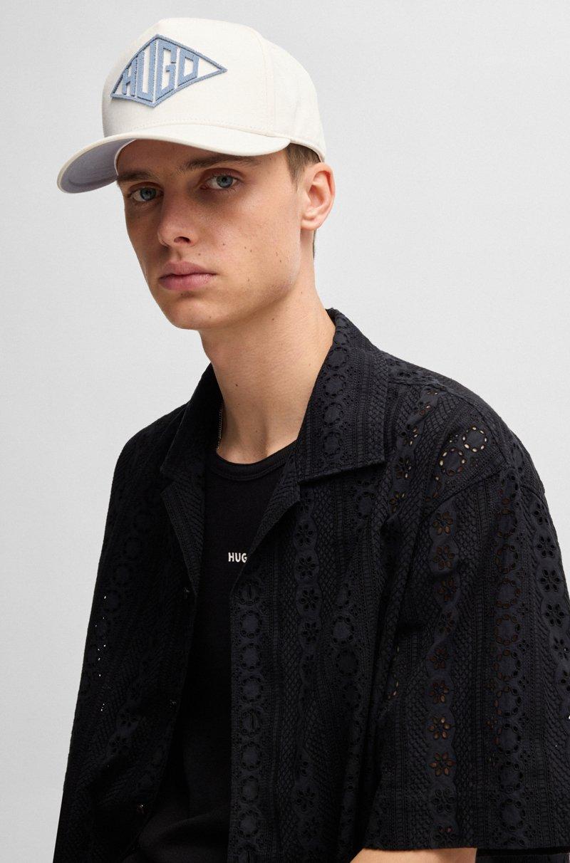 Hugo Boss Gorra De Sarga De Algodón Con Logo Geométrico