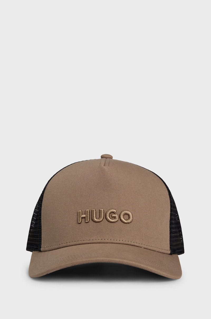 Hugo Boss Gorra De Sarga De Algodón Con Paneles De Malla