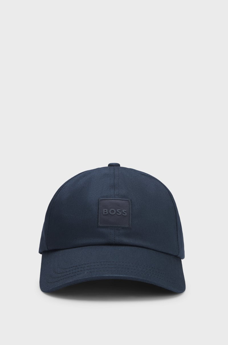 Hugo Boss Gorra De Sarga De Algodón Con Parche De Logotipo Tejido