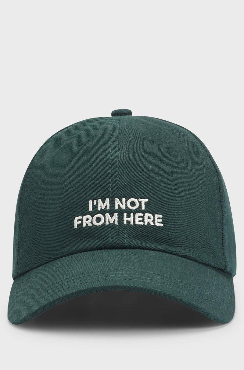 Hugo Boss Gorra En Sarga De Algodón Con Eslogan Bordado