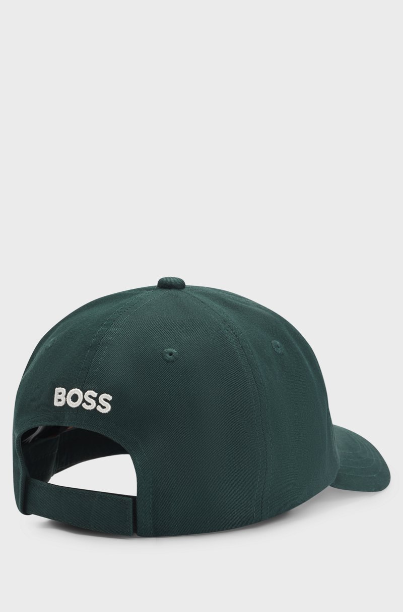 Hugo Boss Gorra En Sarga De Algodón Con Eslogan Bordado