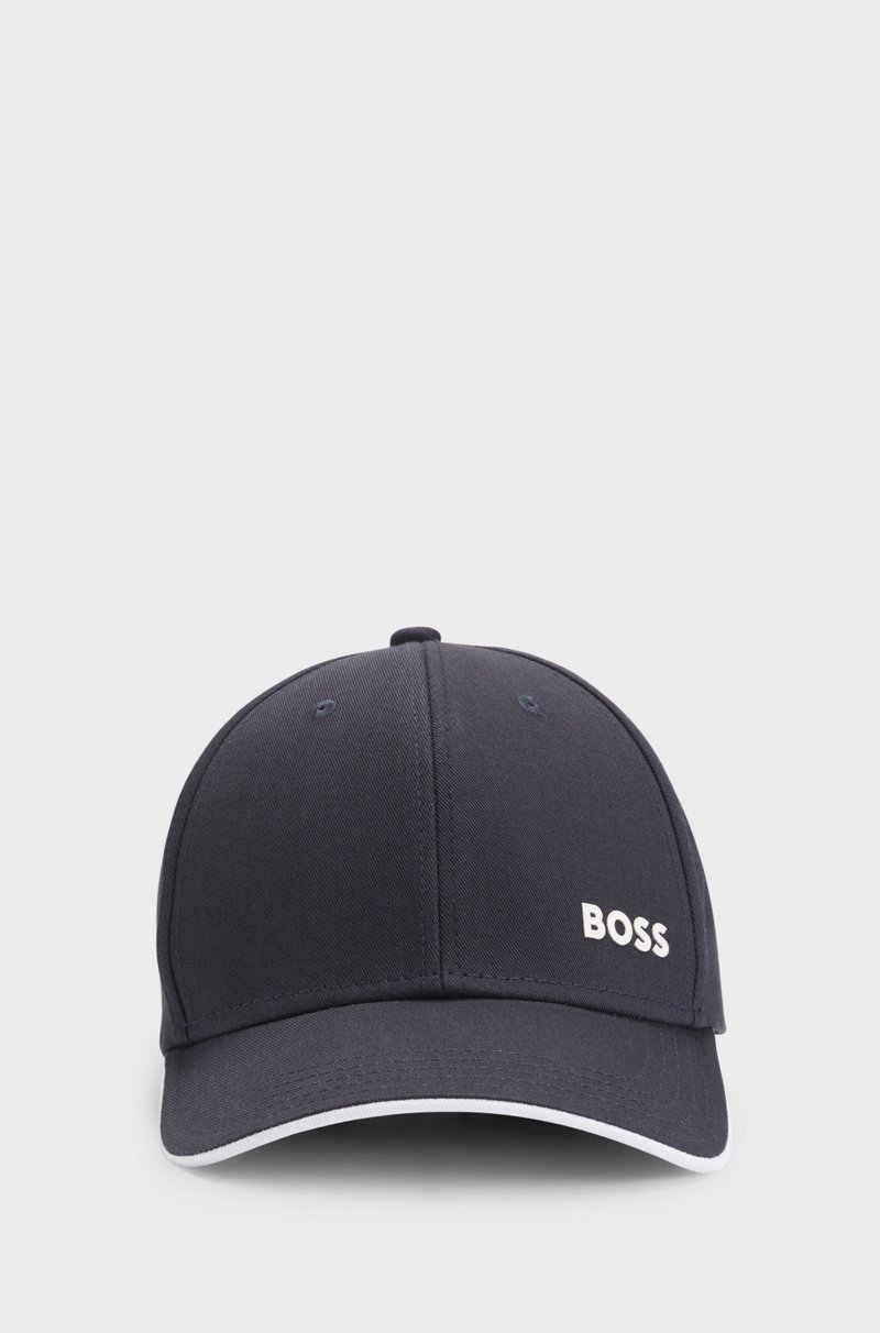 Hugo Boss Gorra En Sarga De Algodón Con Logo Estampado