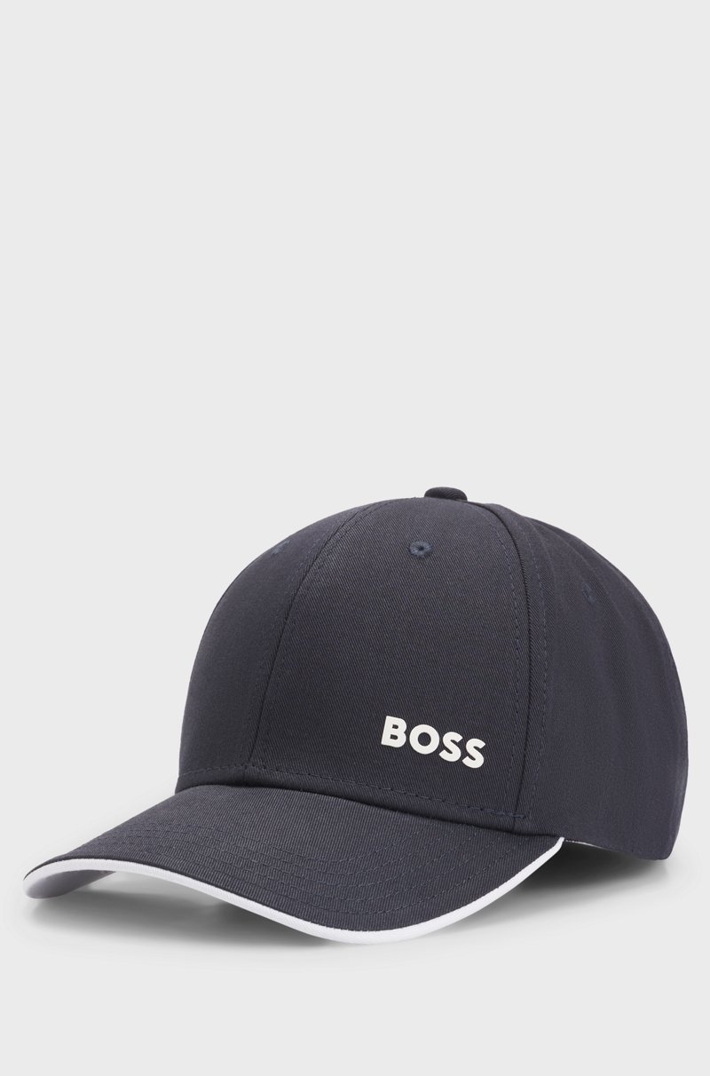 Hugo Boss Gorra En Sarga De Algodón Con Logo Estampado