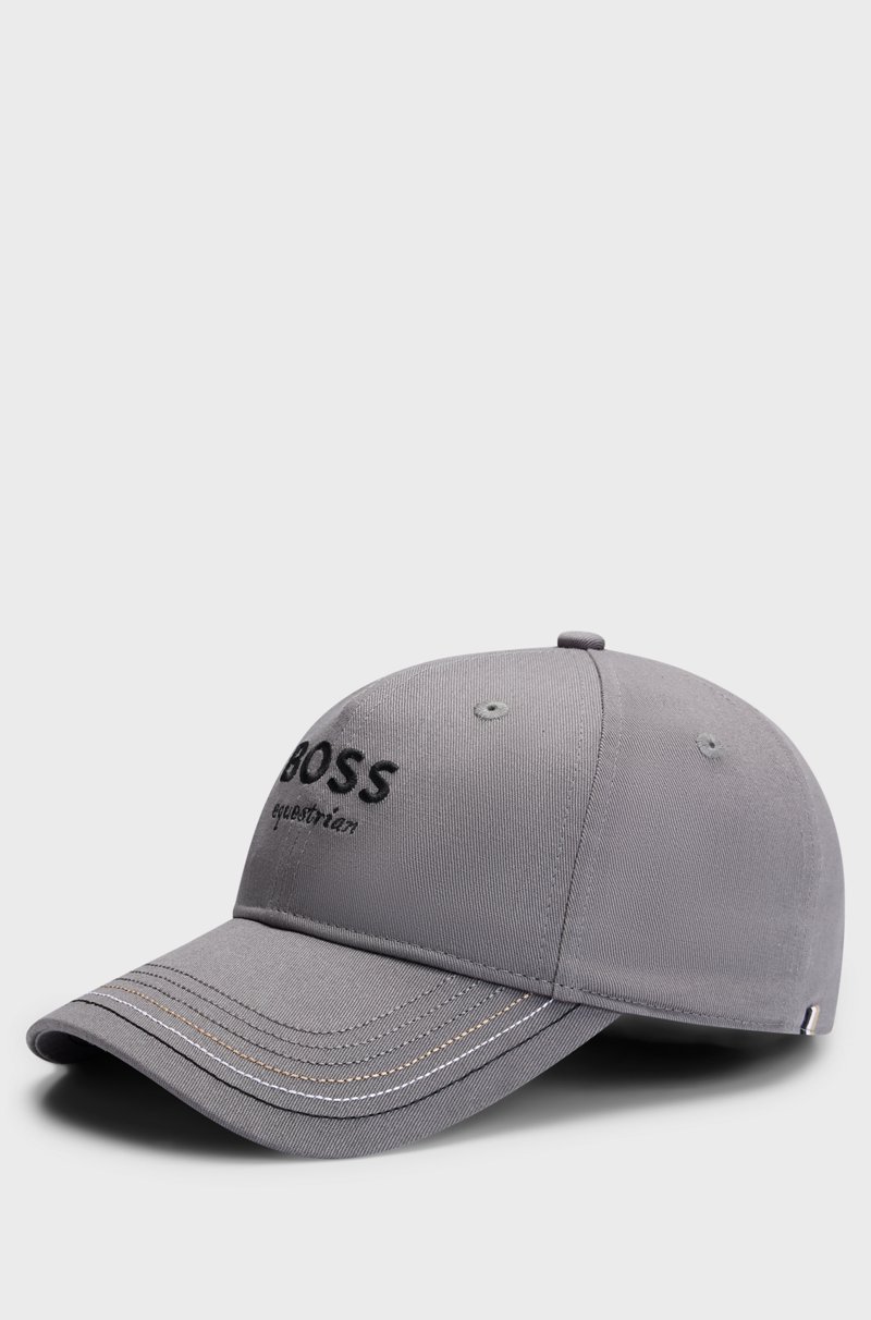 Hugo Boss Gorra Para Equitación Con Logo Bordado Y Correa De Piel