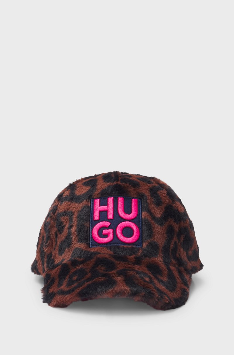 Hugo Boss Gorra para niños en imitación de piel con logo apilado y estampado de guepardo