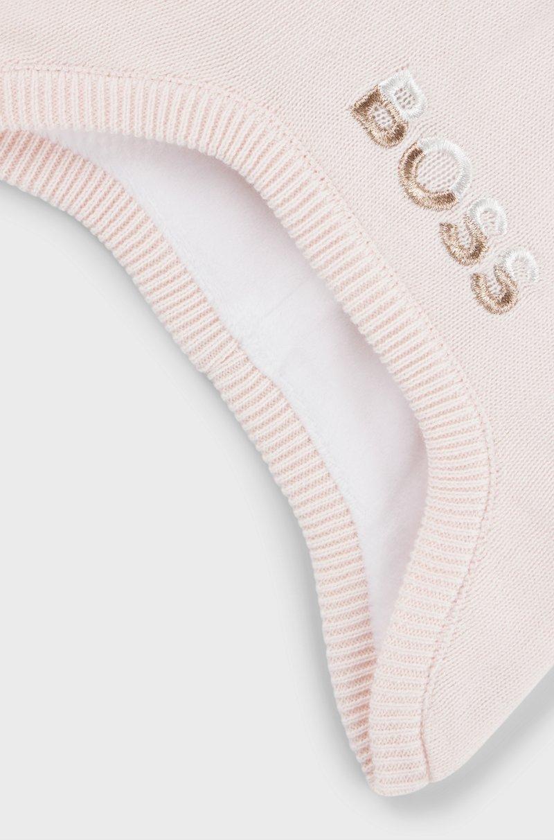 Hugo Boss Gorro De Algodón Con Pompón Y Logo Bordado Para Bebés