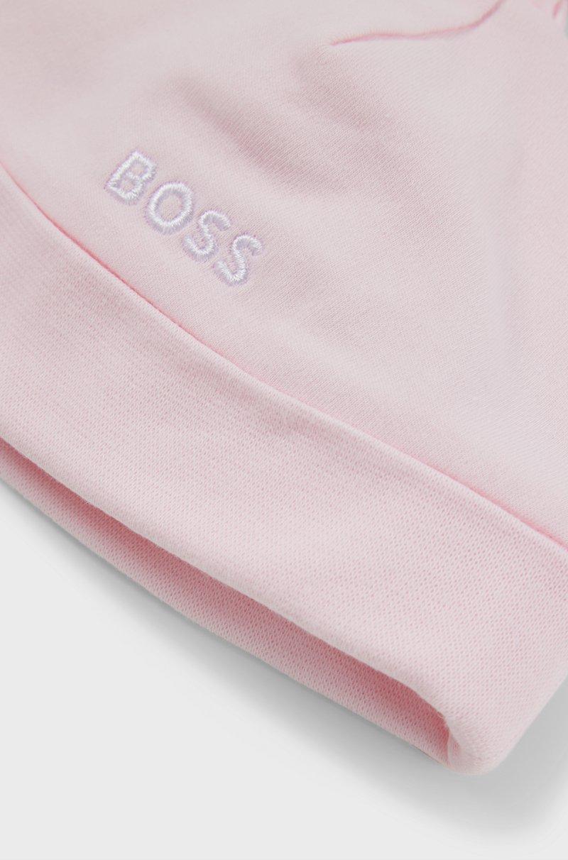 Hugo Boss Gorro De Bebé En Algodón Puro Con Logo Estampado