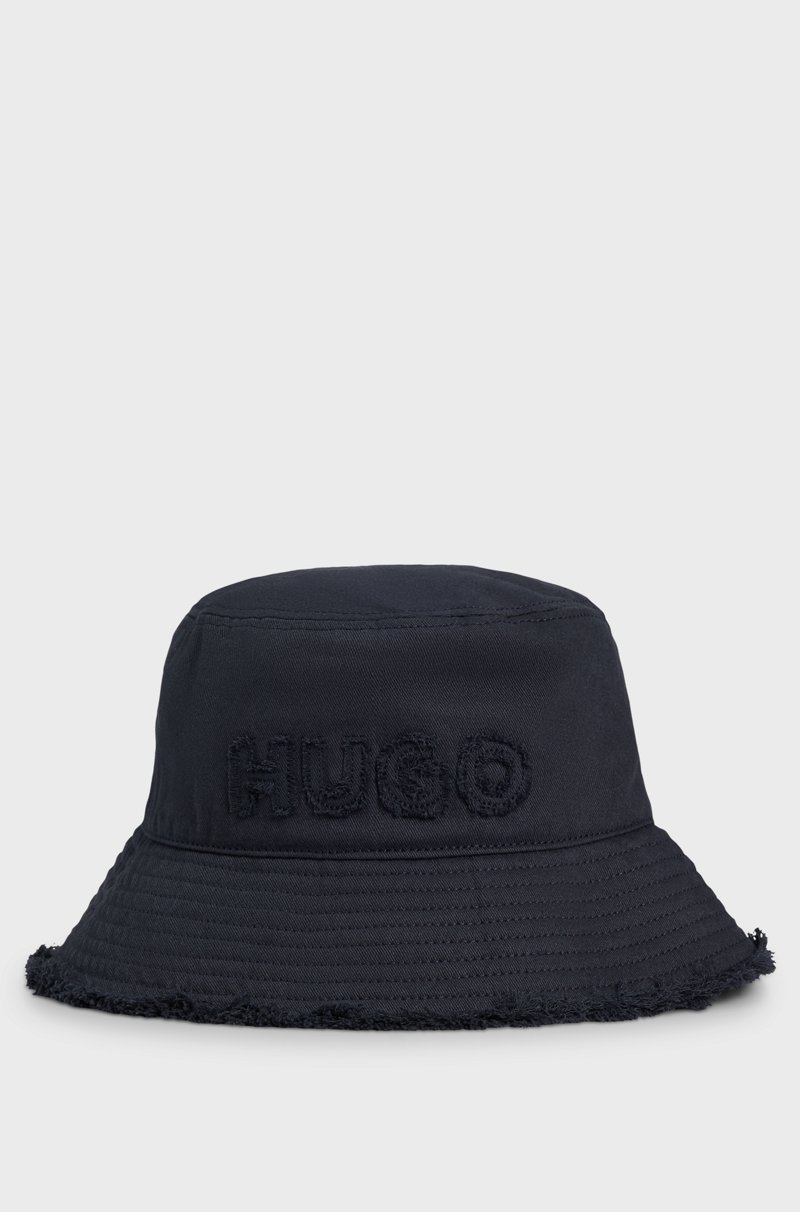 Hugo Boss Gorro De Pescador De Algodón Con Logo Y Flecos
