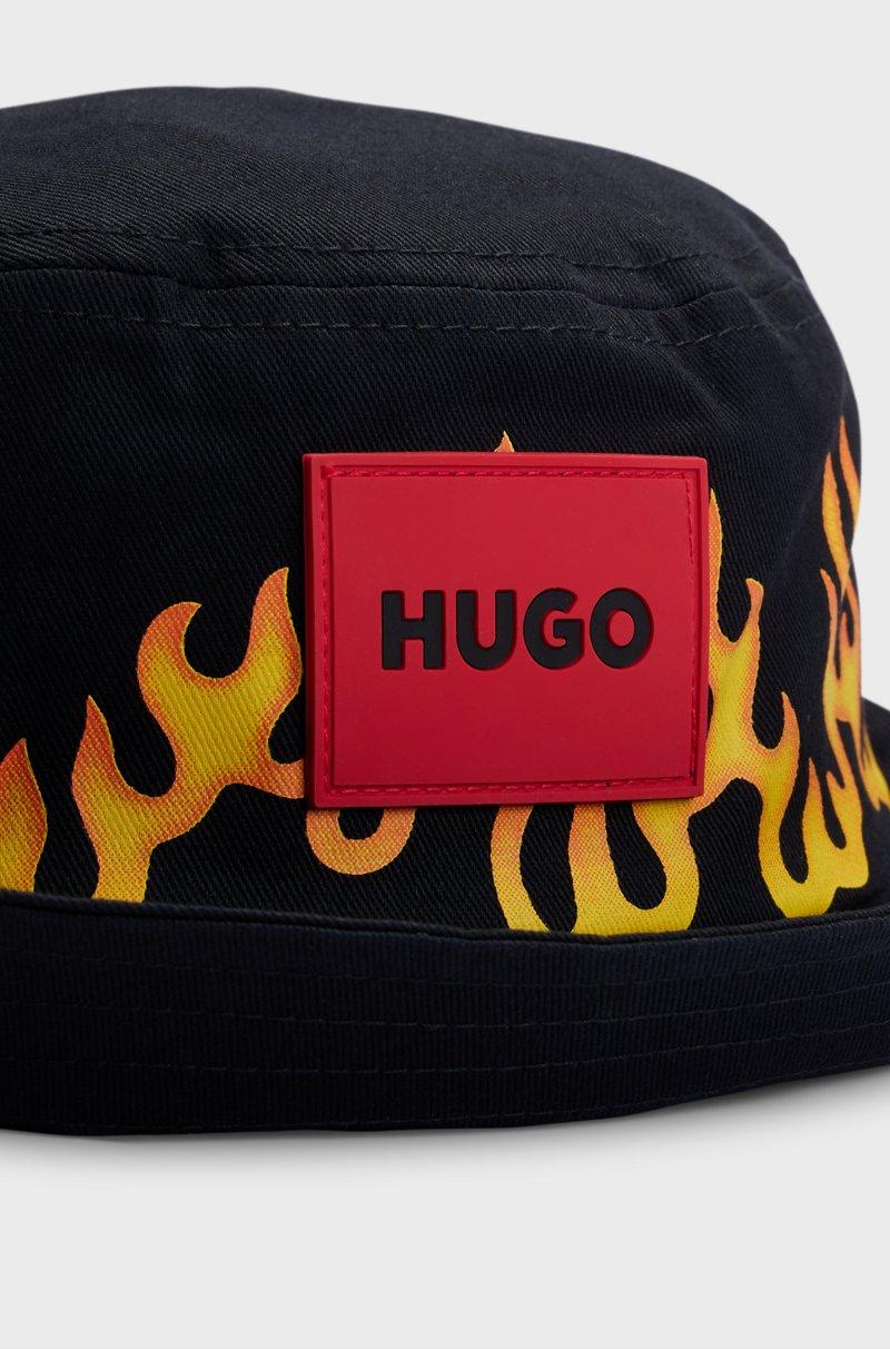 Hugo Boss Gorro De Pescador Para Niños En Lona De Algodón Con Ilustración De Llamas