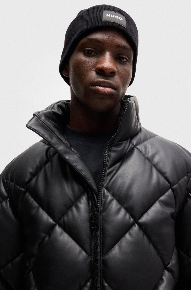 Hugo Boss Gorro De Punto De Algodón Con Etiqueta Con Logo