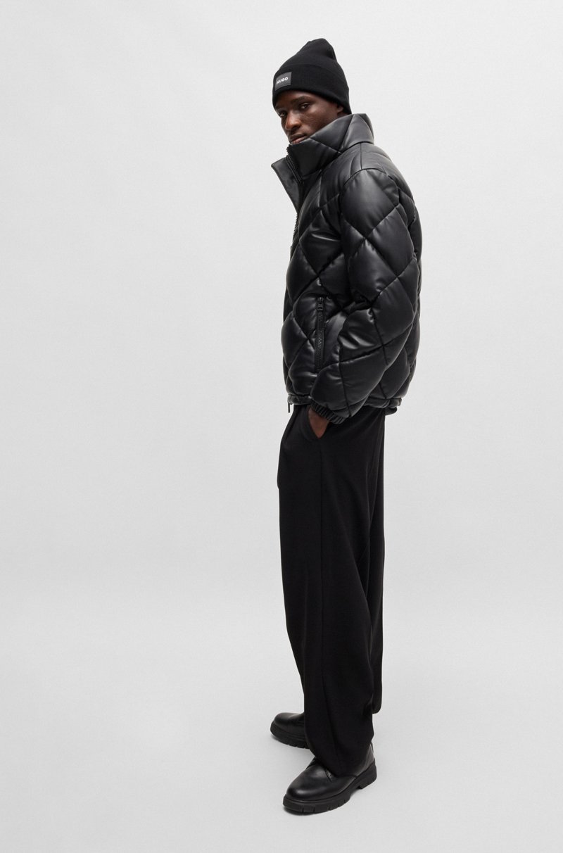 Hugo Boss Gorro De Punto De Algodón Con Etiqueta Con Logo