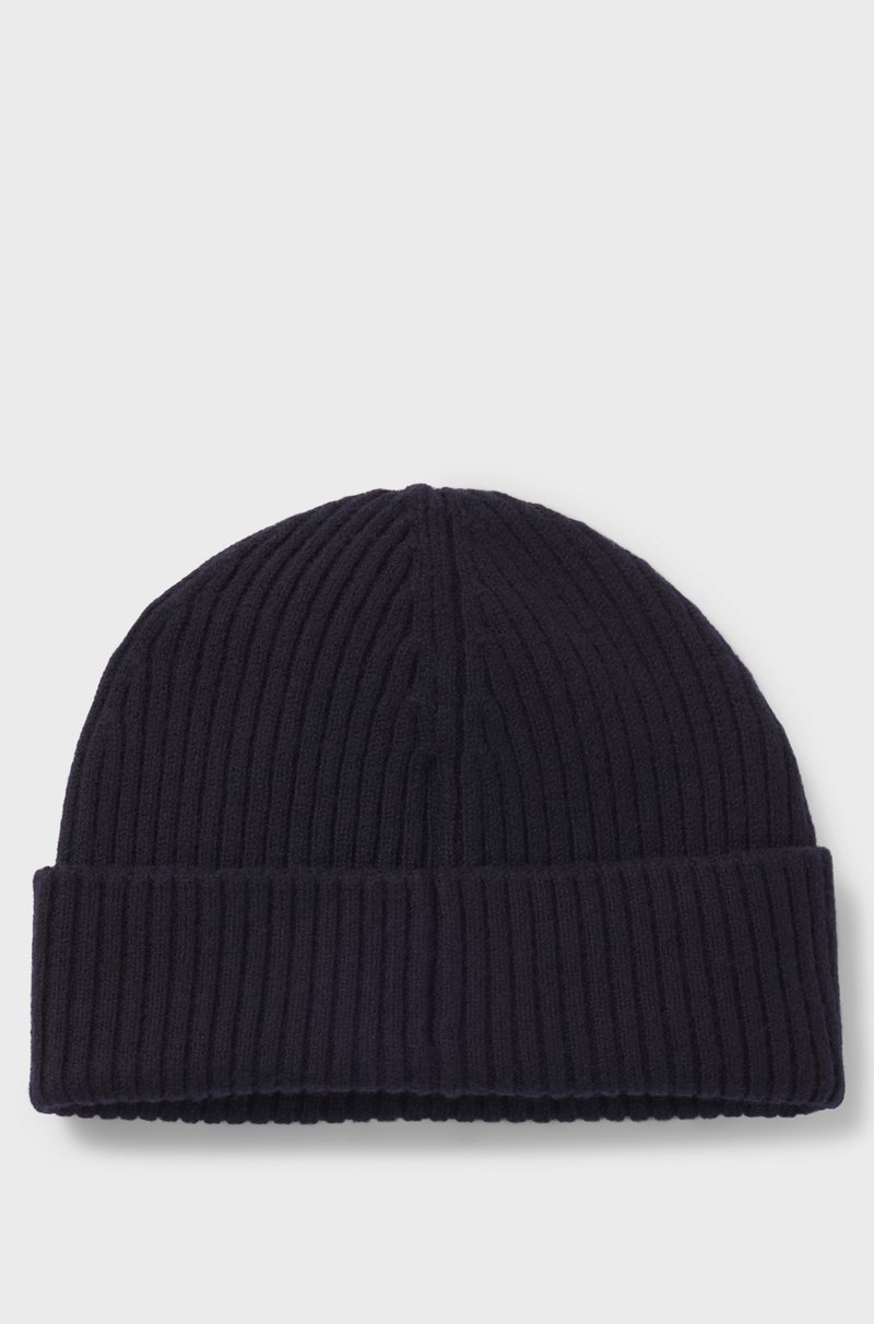 Hugo Boss Gorro De Punto De Lana Virgen Con Detalle De Logo Apilado